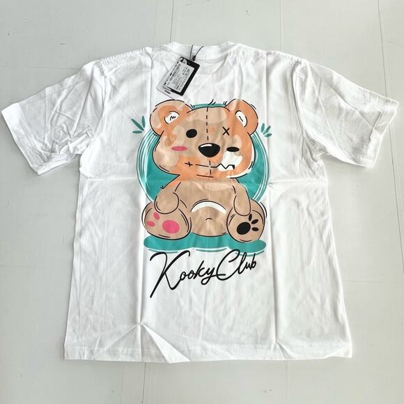 Heybig Tops - New HEYBIG Graphic Short Sleeve Tee Shirt TH-368 UNISEX SIZE L Kooky Club Bear